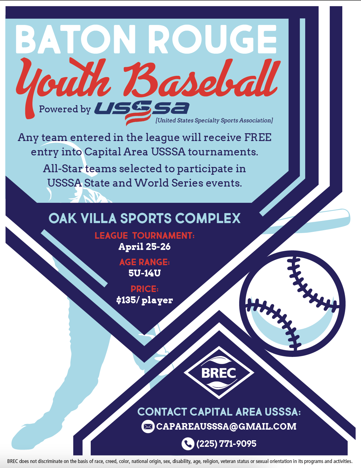 Baton Rouge Youth Baseball Flyer